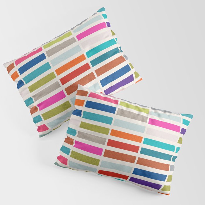 Mosaic Tiles Geometric Colorful Artwork Pillow Sham Gallery Image 3