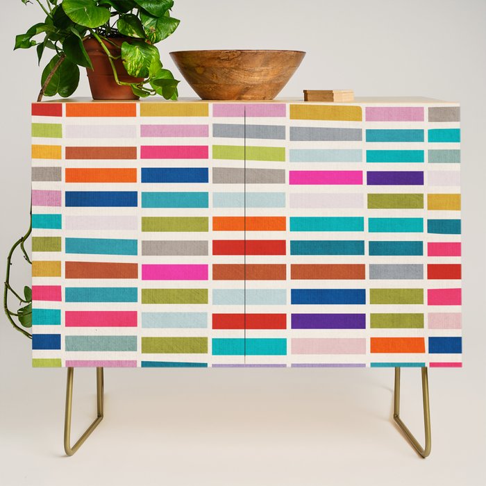 Mosaic Tiles Geometric Colorful Artwork Credenza Gallery Image 1