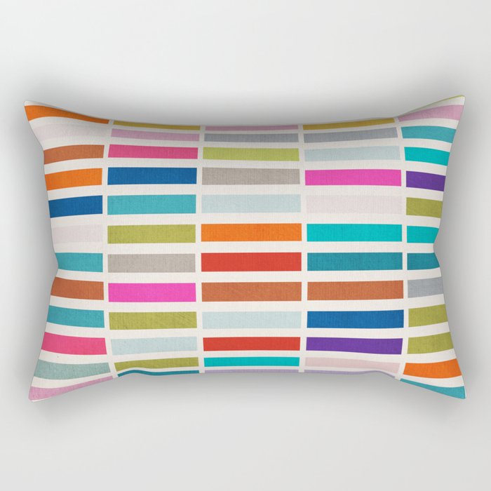Mosaic Tiles Geometric Colorful Artwork Rectangular Pillow Gallery Image 2