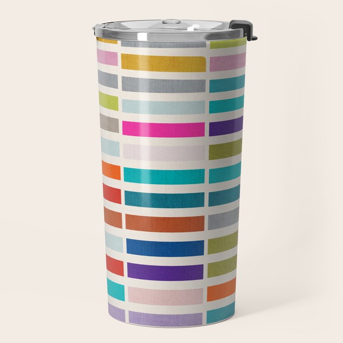Mosaic Tiles Geometric Colorful Artwork Travel Mug Gallery Image 2