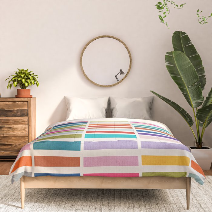 Mosaic Tiles Geometric Colorful Artwork Comforter Gallery Image 3