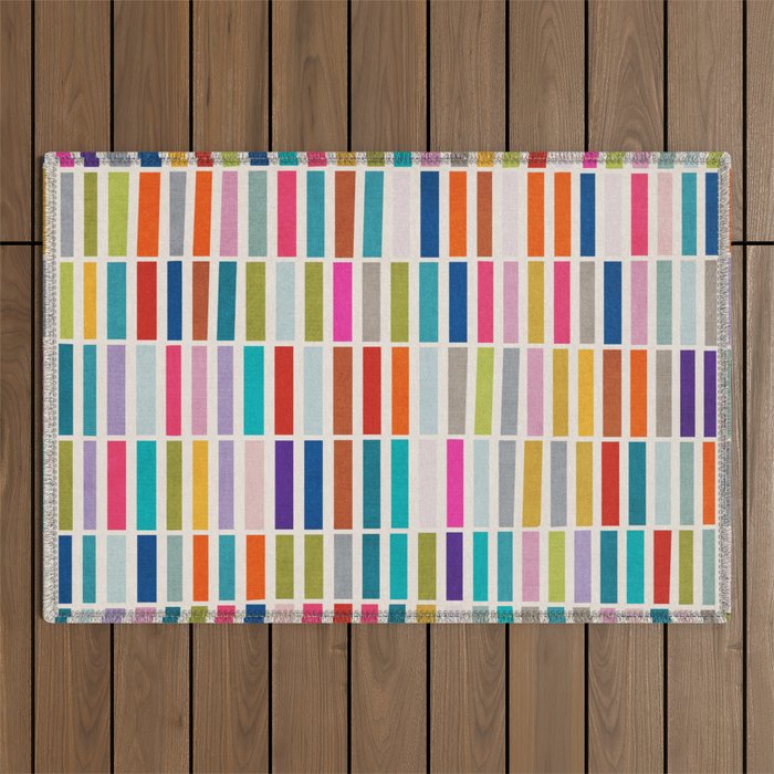 Mosaic Tiles Geometric Colorful Artwork Outdoor Rug Gallery Image 1