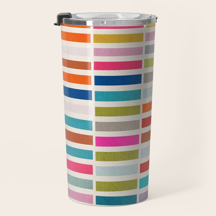 Mosaic Tiles Geometric Colorful Artwork Travel Mug Gallery Image 3