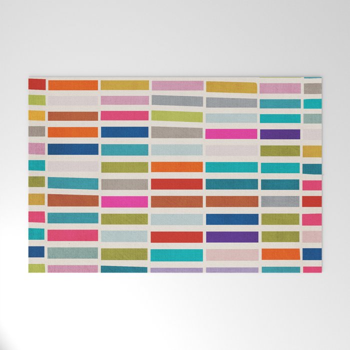 Mosaic Tiles Geometric Colorful Artwork Welcome Mat Gallery Image 1