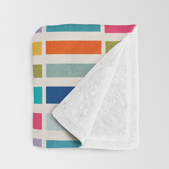 Mosaic Tiles Geometric Colorful Artwork Throw Blanket Gallery Image 3