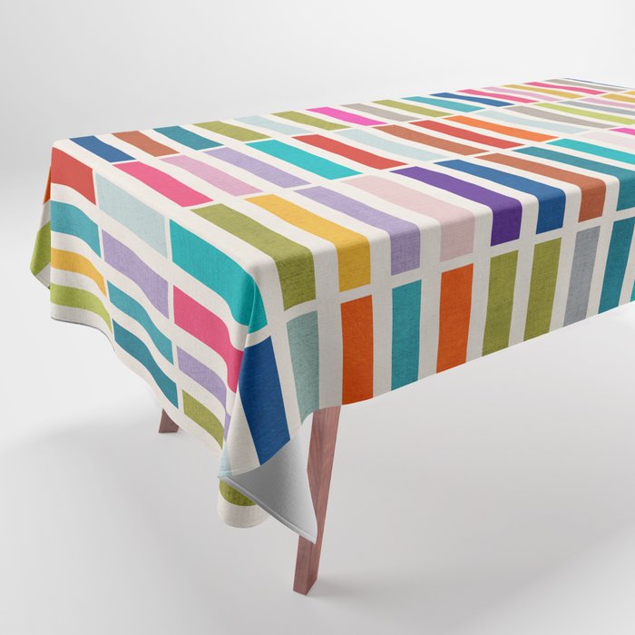 Mosaic Tiles Geometric Colorful Artwork Tablecloth Gallery Image 1