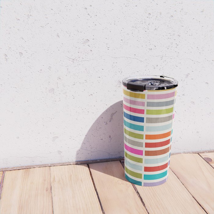 Mosaic Tiles Geometric Colorful Artwork Travel Mug Gallery Image 4