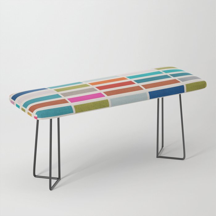 Mosaic Tiles Geometric Colorful Artwork Bench Gallery Image 1