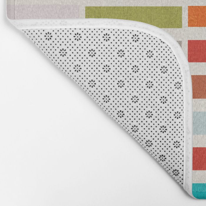 Mosaic Tiles Geometric Colorful Artwork Bath Mat Gallery Image 2