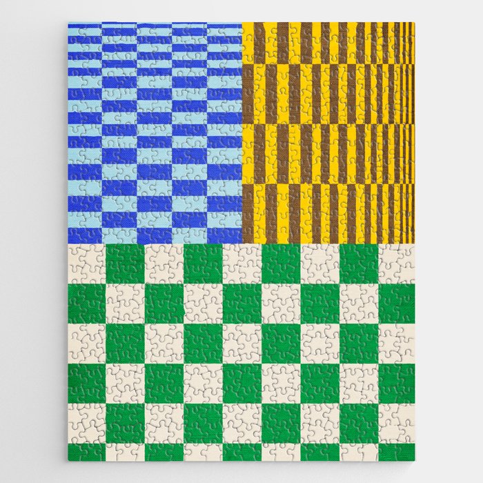 Retro Checkerboard Collage 02 Jigsaw Puzzle Gallery Image 1
