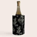 Botanical Cottage Dark Floral Pattern in Black and Cream Wine Chiller Gallery Image 2