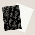 Botanical Cottage Dark Floral Pattern in Black and Cream Stationery Card Gallery Image 2
