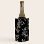 Botanical Cottage Dark Floral Pattern in Black and Cream Wine Chiller Gallery Image 3