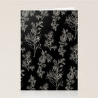 Botanical Cottage Dark Floral Pattern in Black and Cream Stationery Card Gallery Image 2
