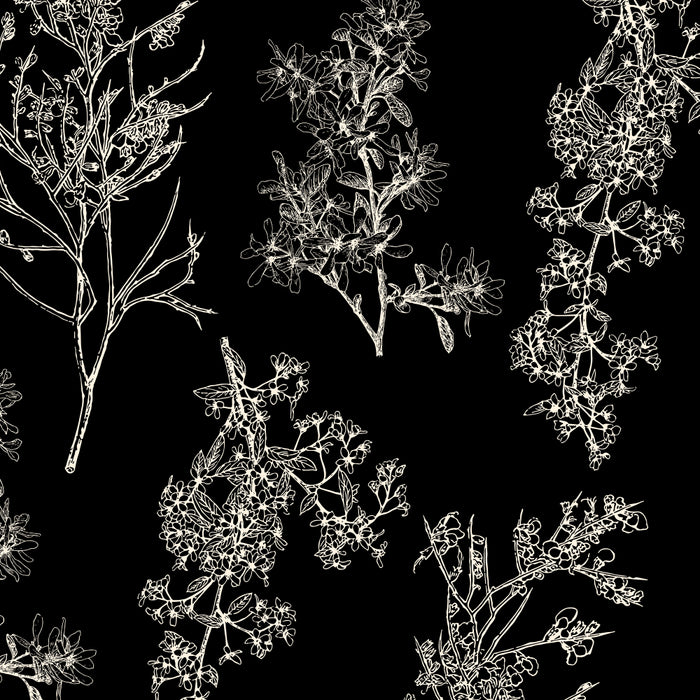 Botanical Cottage Dark Floral Pattern in Black and Cream Coffee Mug Gallery Image 2