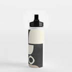 minimal black white shapes mid century Water Bottle Gallery Image 2