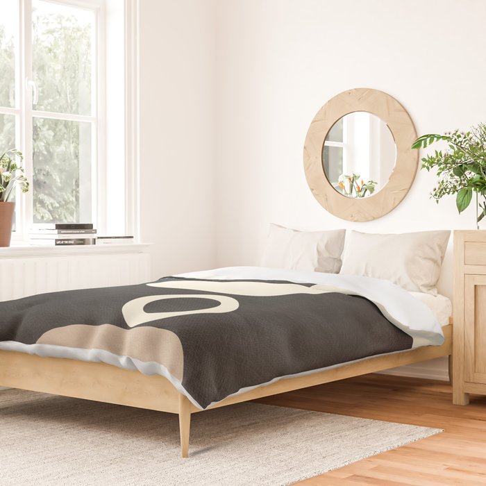minimal black white shapes mid century Duvet Cover Gallery Image 2
