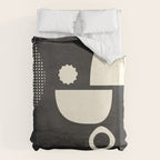 minimal black white shapes mid century Duvet Cover Gallery Image 6