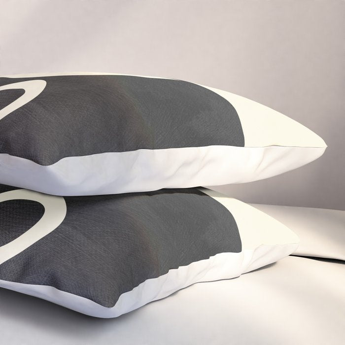 minimal black white shapes mid century Pillow Sham Gallery Image 3
