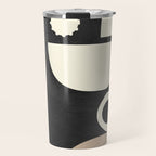 minimal black white shapes mid century Travel Mug Gallery Image 1