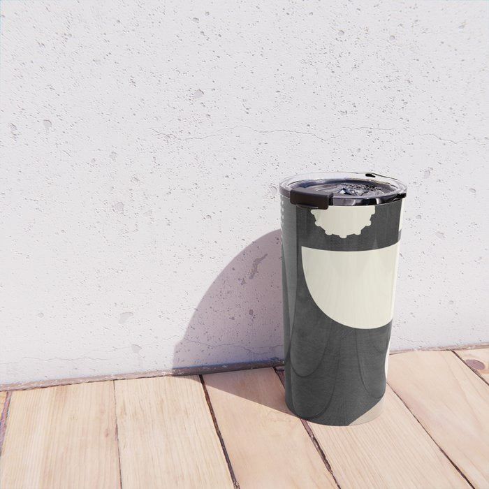 minimal black white shapes mid century Travel Mug Gallery Image 4