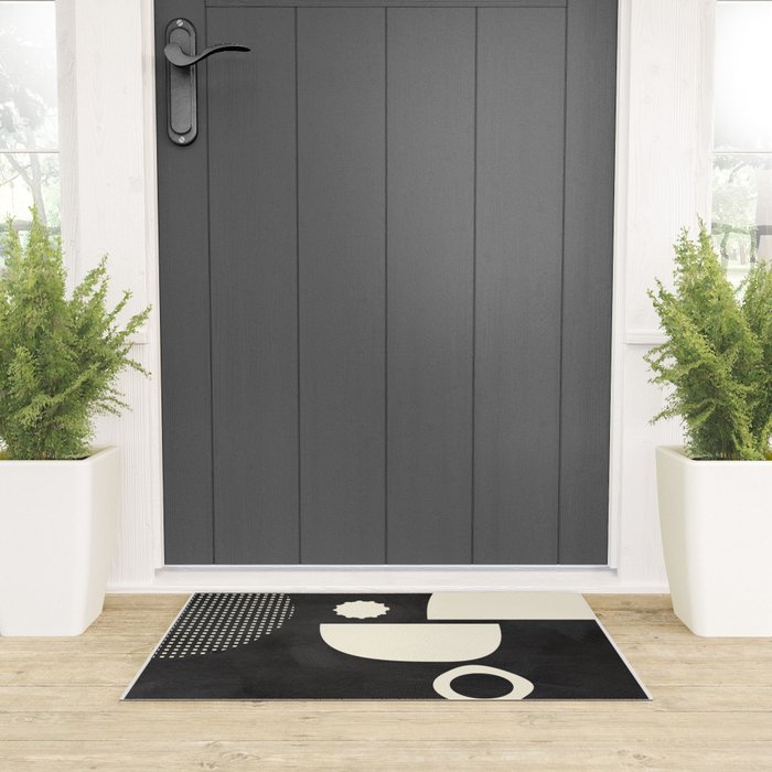 minimal black white shapes mid century Welcome Mat Gallery Image 3