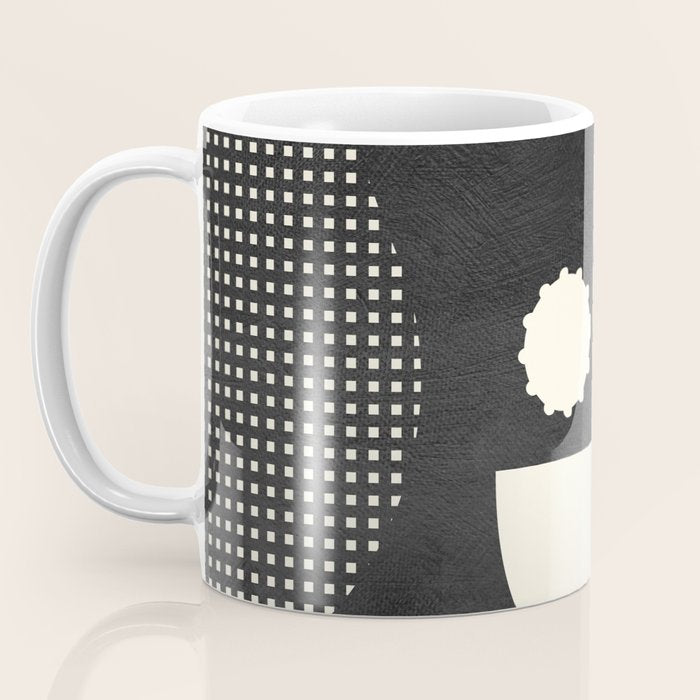 minimal black white shapes mid century Coffee Mug Gallery Image 3