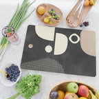 minimal black white shapes mid century Cutting Board Gallery Image 2