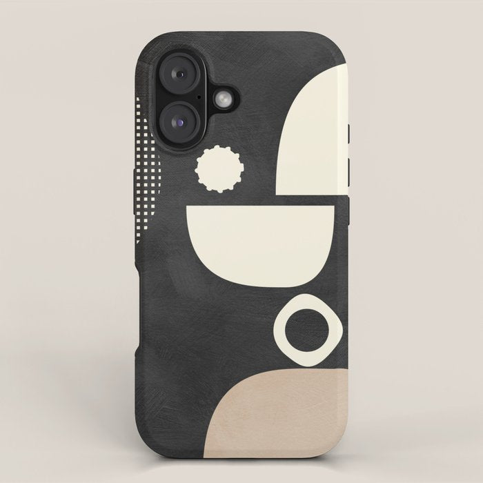 minimal black white shapes mid century iPhone Case Gallery Image 1