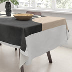 minimal black white shapes mid century Tablecloth Gallery Image 3