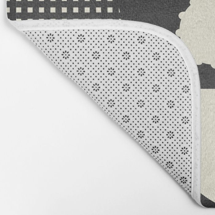 minimal black white shapes mid century Bath Mat Gallery Image 2