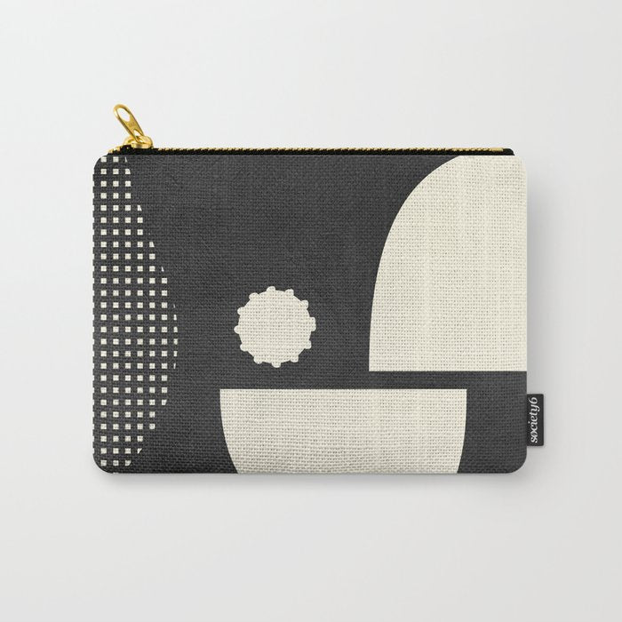 minimal black white shapes mid century Carry All Pouch Gallery Image 1