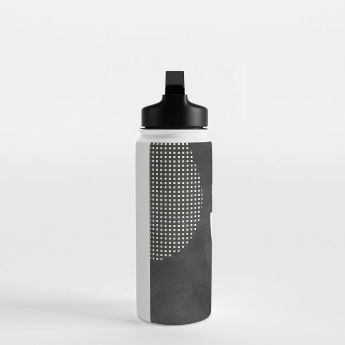 minimal black white shapes mid century Water Bottle Gallery Image 3