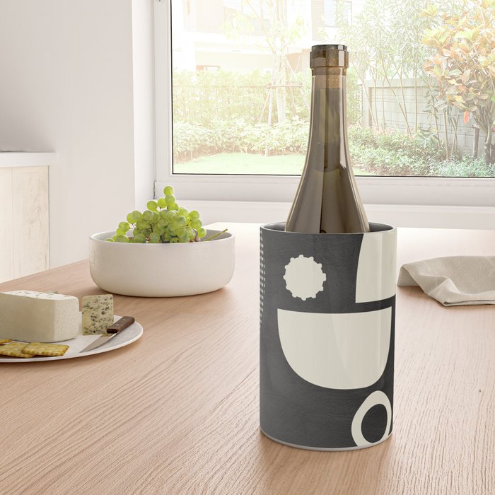 minimal black white shapes mid century Wine Chiller Gallery Image 4