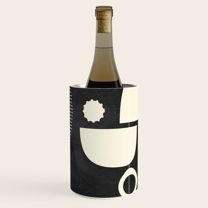 minimal black white shapes mid century Wine Chiller Gallery Image 1