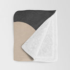 minimal black white shapes mid century Throw Blanket Gallery Image 3