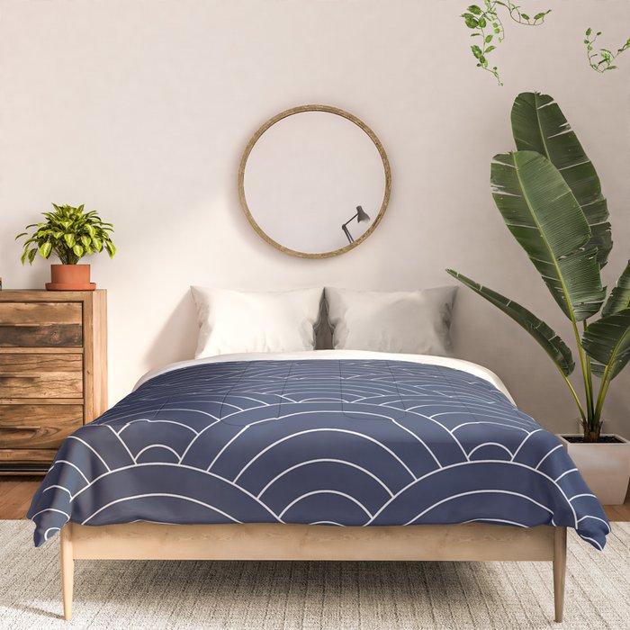 Waves (Navy) Comforter Gallery Image 3