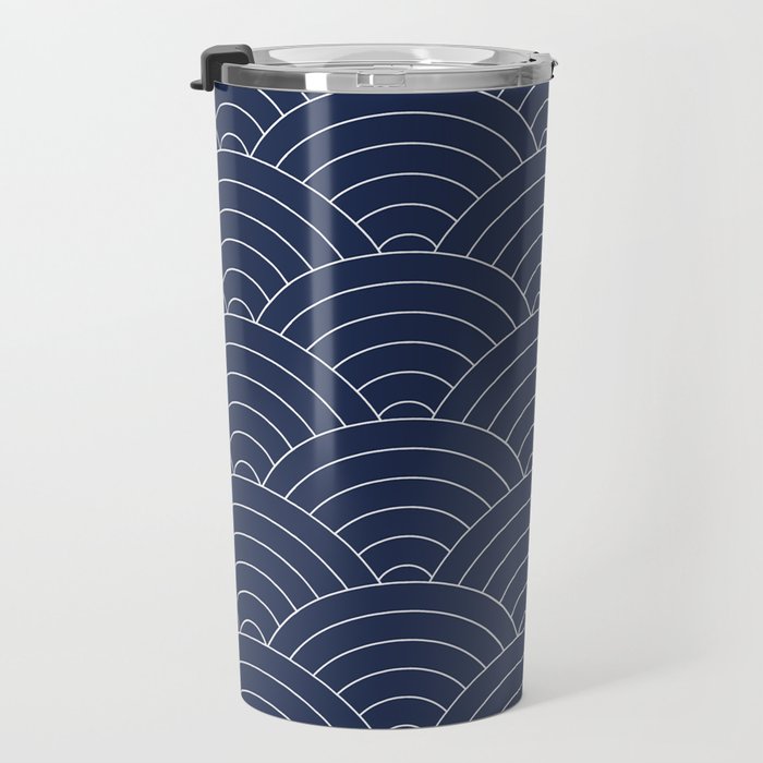Waves (Navy) Travel Mug Gallery Image 3