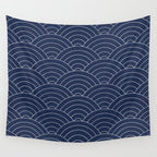 Waves (Navy) Wall Tapestry Gallery Image 4