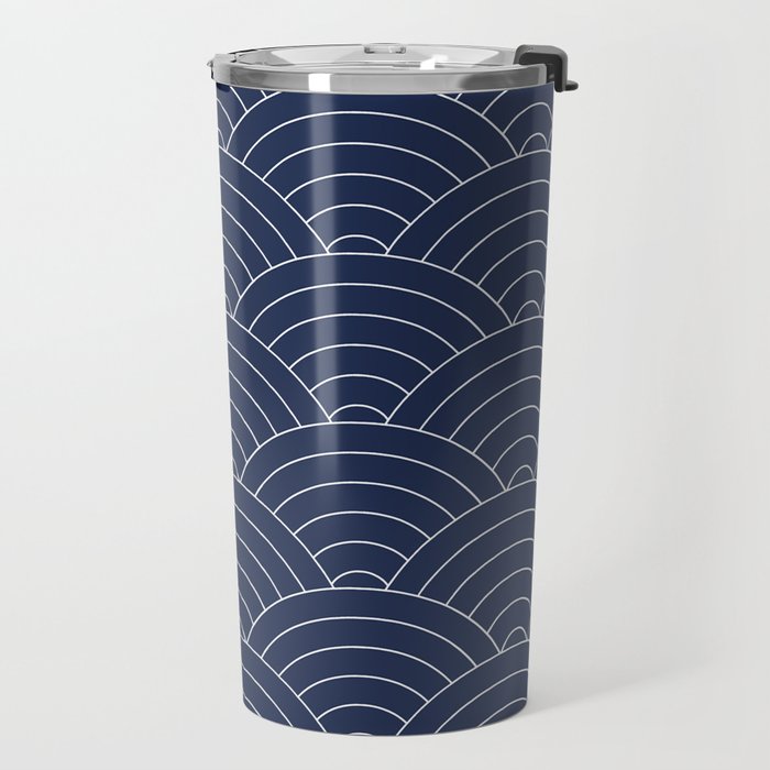 Waves (Navy) Travel Mug Gallery Image 2