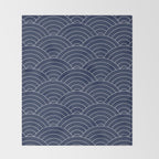 Waves (Navy) Throw Blanket Gallery Image 2
