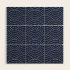 Waves (Navy) Wood Wall Art Gallery Image 1