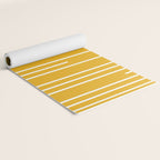 Minimal, Geometric Stripes Pattern in Yellow Yoga Mat Gallery Image 2