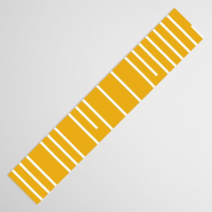 Minimal, Geometric Stripes Pattern in Yellow Table Runner Gallery Image 3
