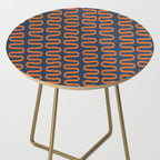Abstract Shapes 268 in Navy Blue and Orange (Snake Pattern Abstraction) Side Table Gallery Image 2