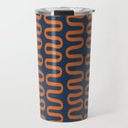 Abstract Shapes 268 in Navy Blue and Orange (Snake Pattern Abstraction) Travel Mug Gallery Image 1