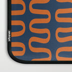 Abstract Shapes 268 in Navy Blue and Orange (Snake Pattern Abstraction) Laptop Sleeve Gallery Image 3