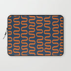 Abstract Shapes 268 in Navy Blue and Orange (Snake Pattern Abstraction) Laptop Sleeve Gallery Image 1