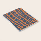 Abstract Shapes 268 in Navy Blue and Orange (Snake Pattern Abstraction) Notebook Gallery Image 3