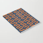 Abstract Shapes 268 in Navy Blue and Orange (Snake Pattern Abstraction) Notebook Gallery Image 2